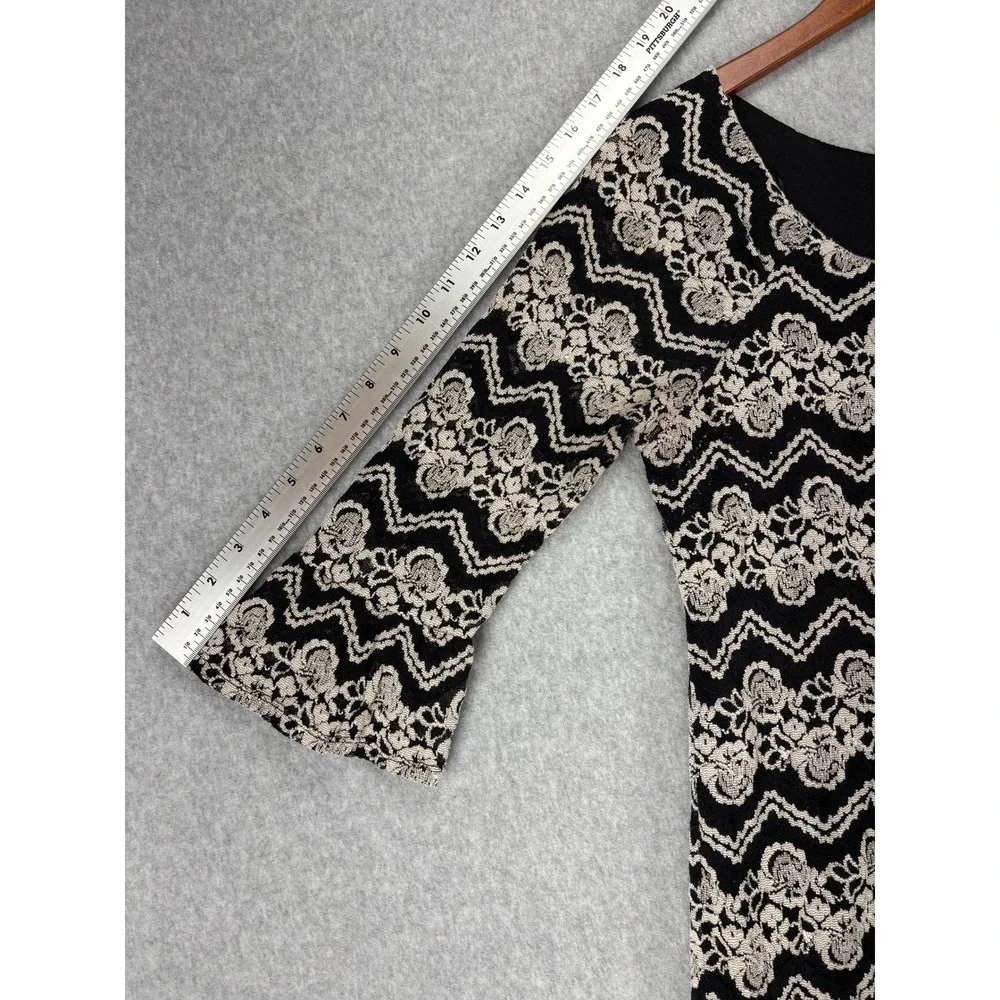 Romantic Lace Dark Femine Goth Boho Midi 3/4 Bell Sleeve Sz14 Figure flattering - Picture 7 of 9